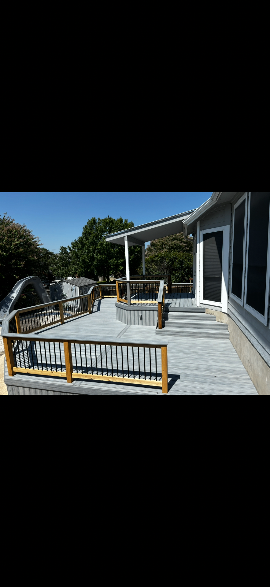 Multi-level deck with hot tub