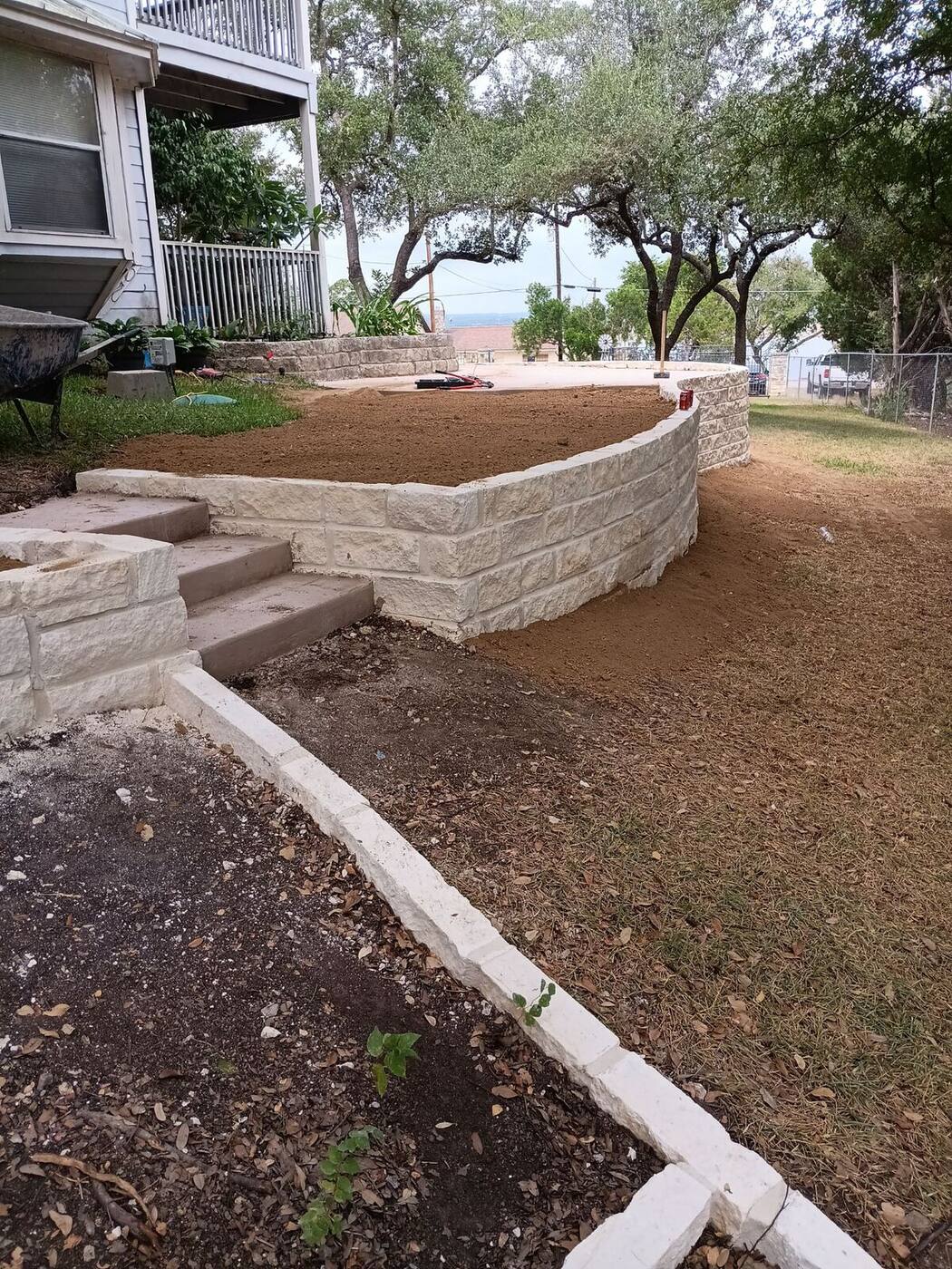 Tiered flower beds + steps for Sarah K.