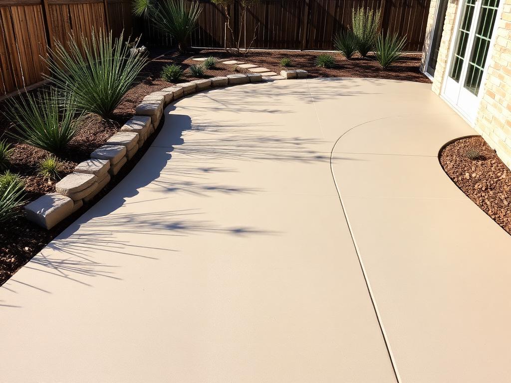 Curved concrete patio Round Rock